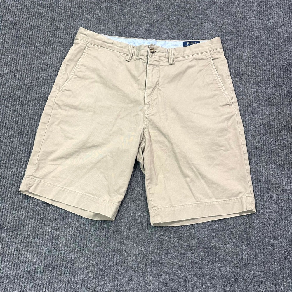 Polo Ralph Lauren Stretch Classic Fit Chino Shorts Mens 34 Tan Khaki Excellent
